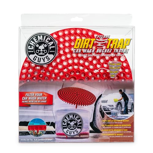 Chemical Guys DIRTTRAP02 Cyclone Dirt Trap Car Wash Bucket Insert Car Wash Filter Removes Dirt and Debris While You Wash (Red) 12″ Diameter Great For Washing Cars, Trucks, SUVs, RVs & More