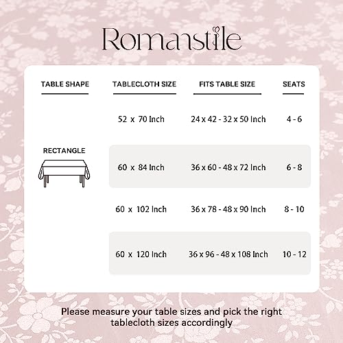 Image of Romanstile Waterproof Vinyl Tablecloth Rectangle, 60 x 144 Inch, Rose Pink