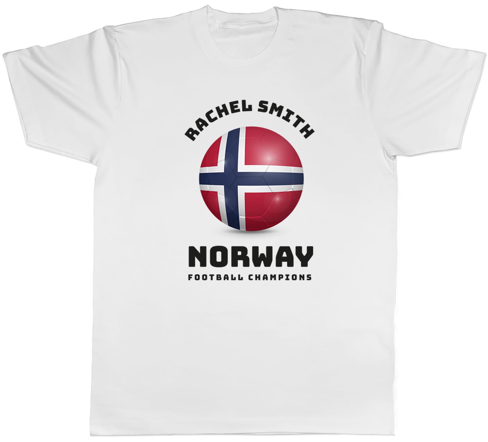 Shopagift Personalised Norway Flag Football Supporters Fan Mens T-Shirt Tee White