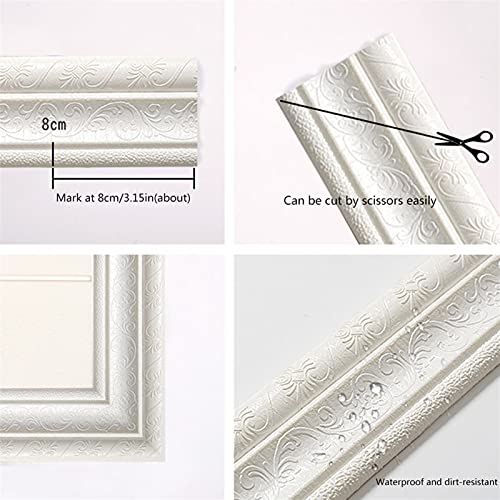 Cinta decorativa para paredes con cenefa autoadhesiva 3D multicolor de acabado Bianco 6