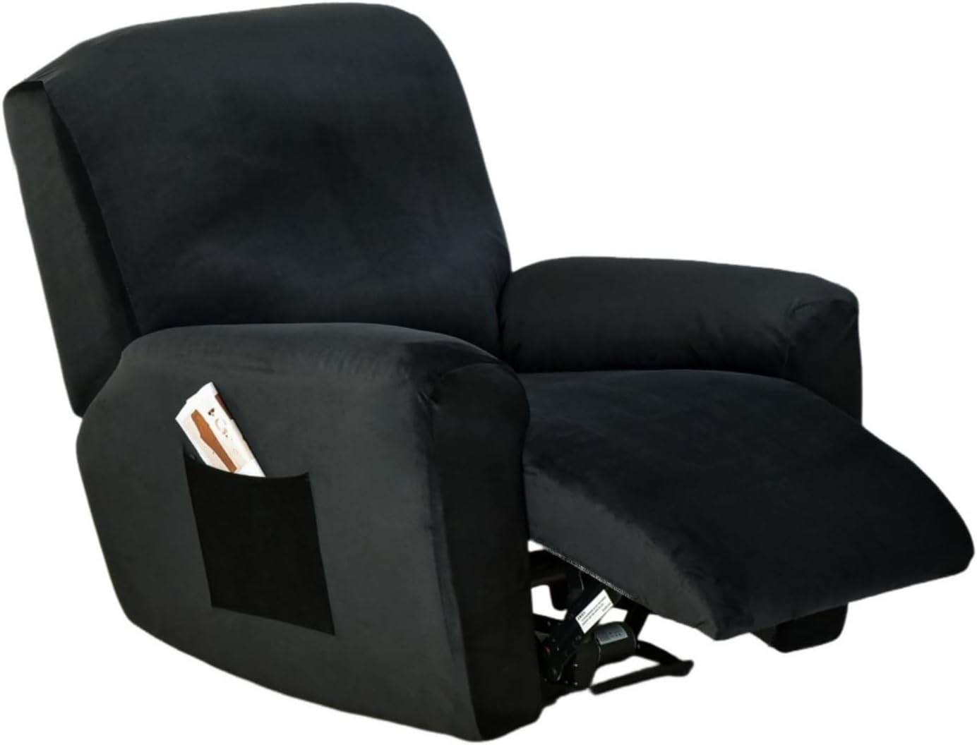 Recliner Chair Cover for Recliner Couch Stretch Sofa Slipcover with Pockets, Soft & Comfortable Fabric, Slip Resistant, Form Fit Stretch Furniture Protector, Solid Color (Sweet Orange)