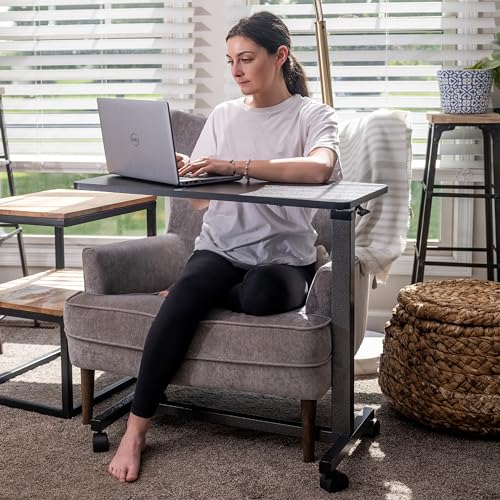Roscoe Non-Tilt Overbed Table with Wheels - 15 x 30 inches Height Adjustable Hydraulic - Locking Caster Wheels - Laptop Table for Bed, Bed Trays for Eating, Built to Hospital Bed Table Standards by Roscoe Medical - Image 6