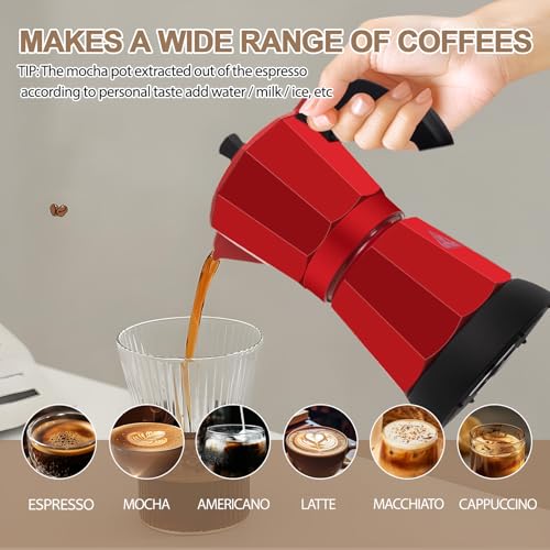 Image of Aluminum Electric Moka Pot 3-6 Cup 270ml Express Coffee Maker Stovetop