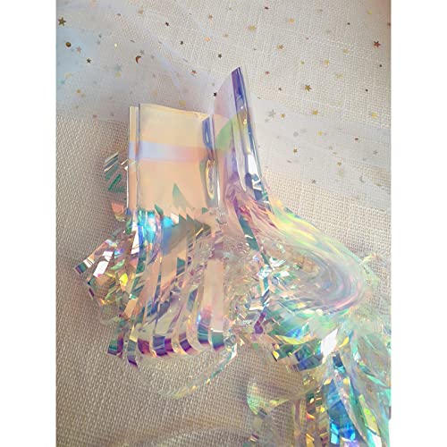 Chrorine 2Pcs 1M X 2.5M Rainbow Curtains Tinsel Foil Fringe Curtain Streamers Backdrop For Princess Unicorn Mermaid Pastel Rainbow Birthday Party Decorations Christmas Door Curtains Decorations #TOP4