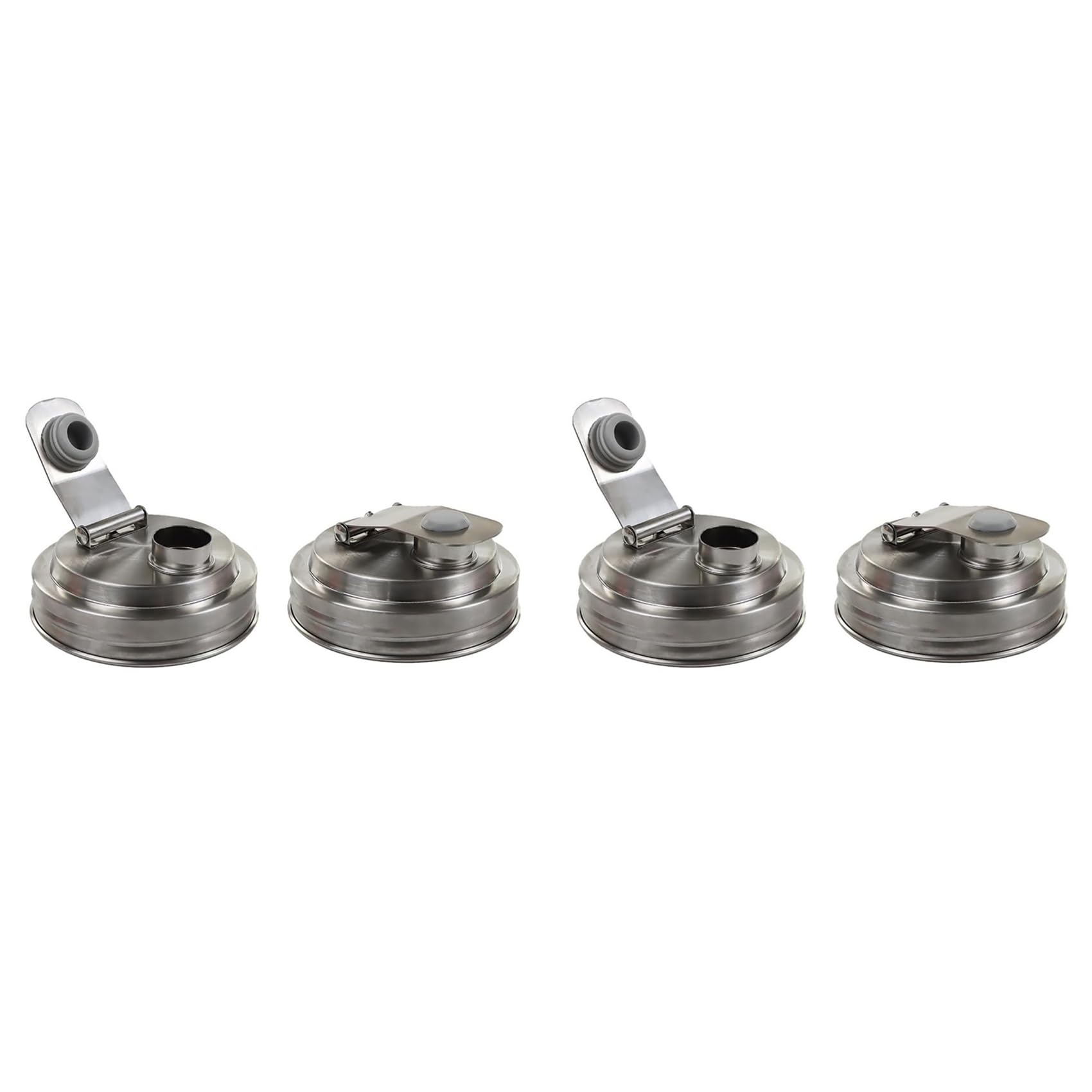 Hndhbfgrt 4Pc Wide Mouth Jar Stainless Steel Pour Spout Lid,Reusable Jar Lids for Wide Mouth Jars,Without Handle