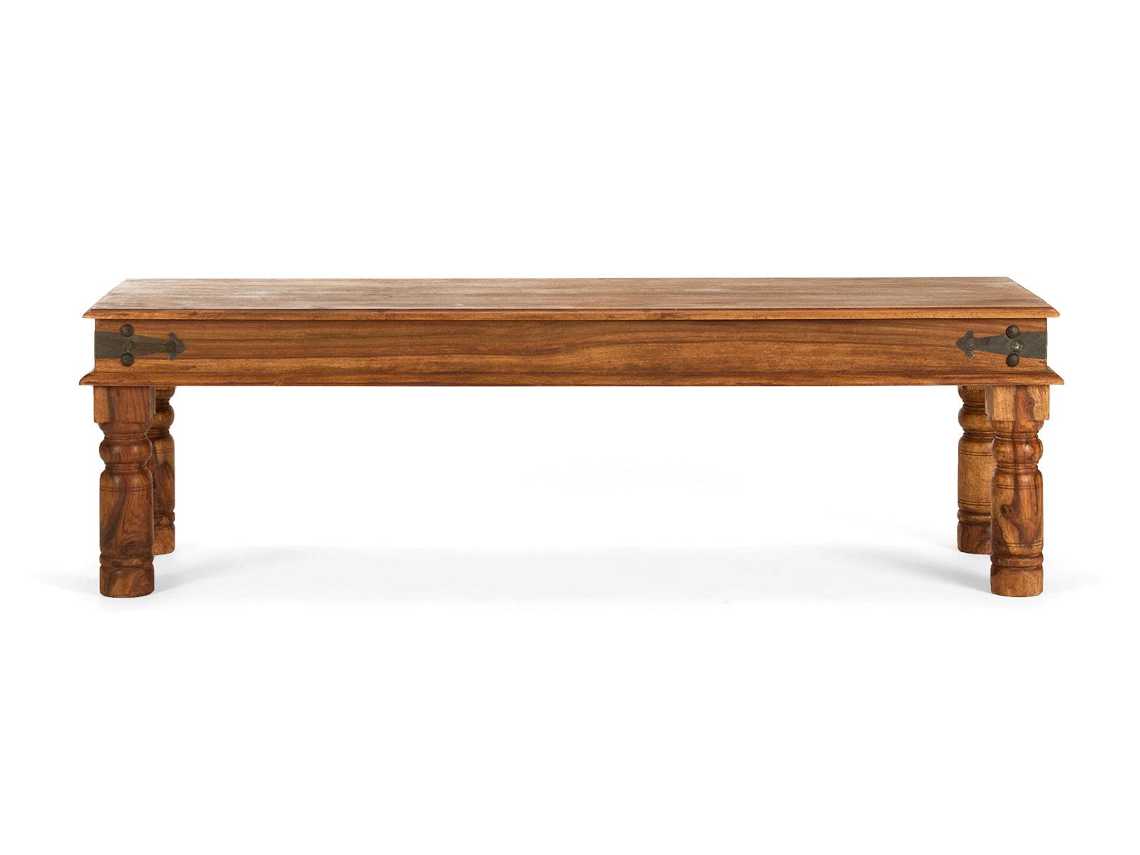 Woodkings Sitzbank Merlow aus massiver Akazie – Holzbank im Landhausstil ohne Lehne – 178 cm