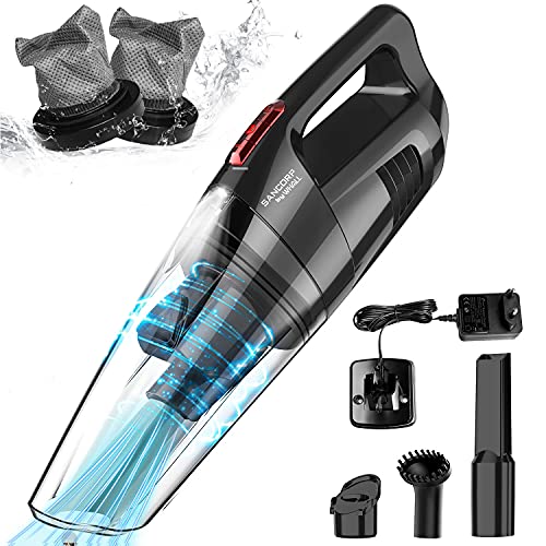 Whall Handheld Vacuum Cordless, High Power 8000PA, Hand Vacuum Cleaner with Lightweight, Portable Vacuum, Mini Dry/Wet Car Vacuum with LED Light, Hand Held Vacuum Cleaner 2200mAh Battery