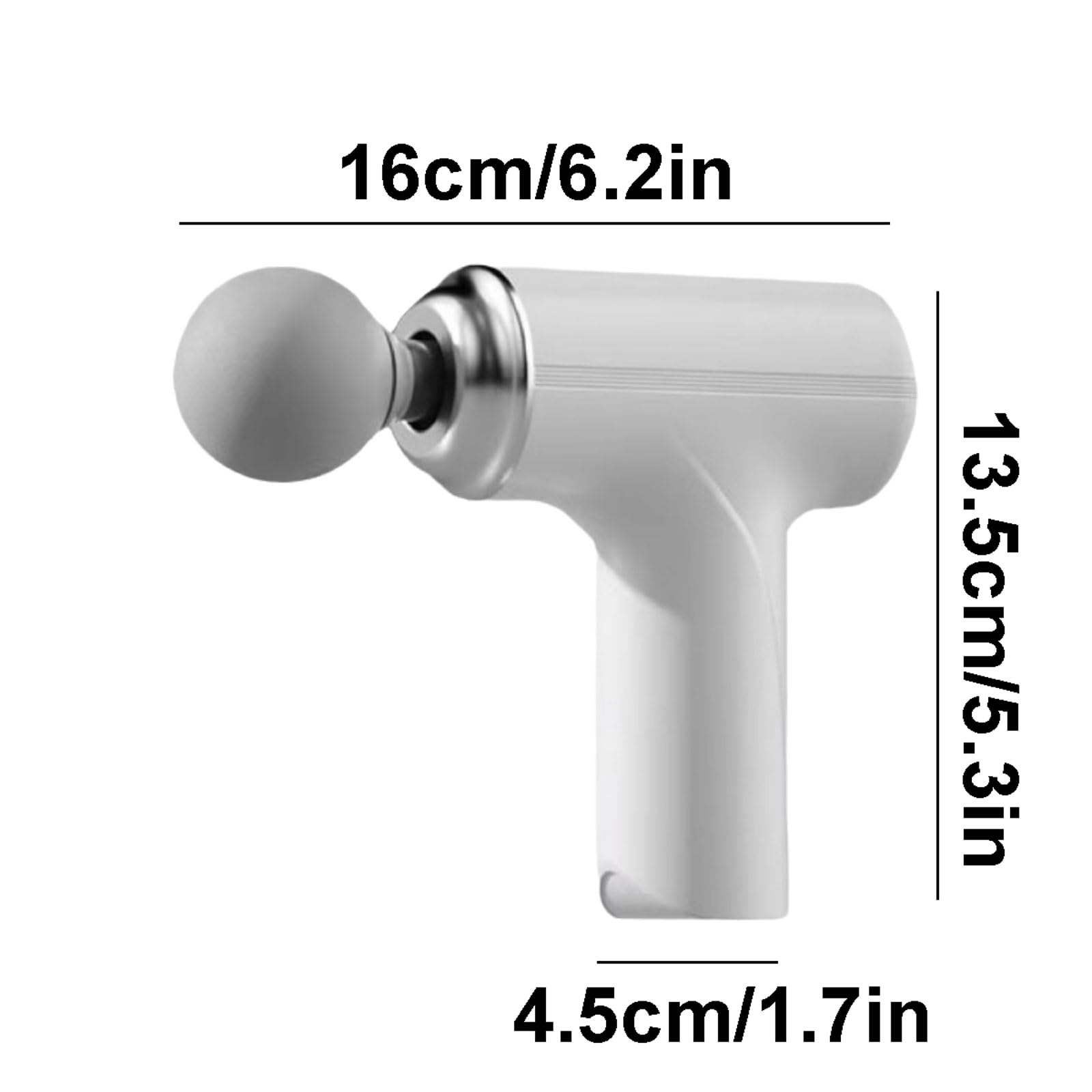 Muto Pistola for massaggi in plastica con 4 testine massaggianti, massaggiatore a percussione compatto, massaggiatore muscolare elettrico a percussione portatile compatto(Blauw)