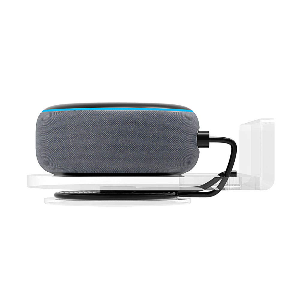 For Alexa Echo Dot 3rd Wall Mount Stand（Not include echo dot） Accessories with Integrated Cable Management, No Screws Required, Speaker Accessories Rack (Alexa Echo Dot 3rd, Transparent) A336