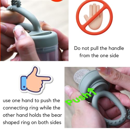 Fruchtsauger Baby ab 4 Monate, BPA frei Silikone Babynahrung Aufbewahrung Beißring Baby kühlend Zahnungshilfe Silicone Feeder for Safe Infant Self Feeding, 4 Month+