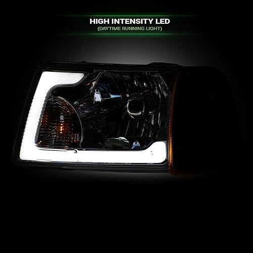 Miniatura 30 de 7422448582543 Compatible con Ford Ranger Switchback 2001-2011 2001-2011 Barra de tira LED secuencial, faros delanteros negros con lámparas