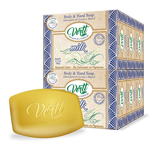 Vertt Natural soap bar - Vegan Hand soap, face wash soap or body wash soap. Gentle and moisturizing for your skin care. Organic soap men and women body wash. No Animal Testing | Pack of 6 soaps bars (Milk)