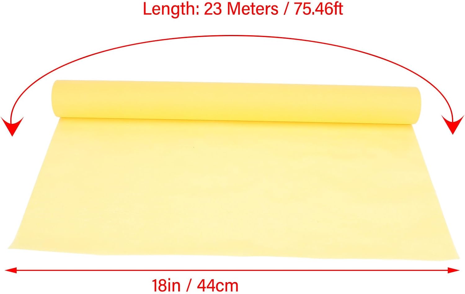 Tracing Paper Roll, 18in*44cm Wide Cuttable Sewing Pattern Paper Photo Overlay Canary Yellow Versatile Craft Cuttable Tool for Garment Making Scrapbooking (23m)
