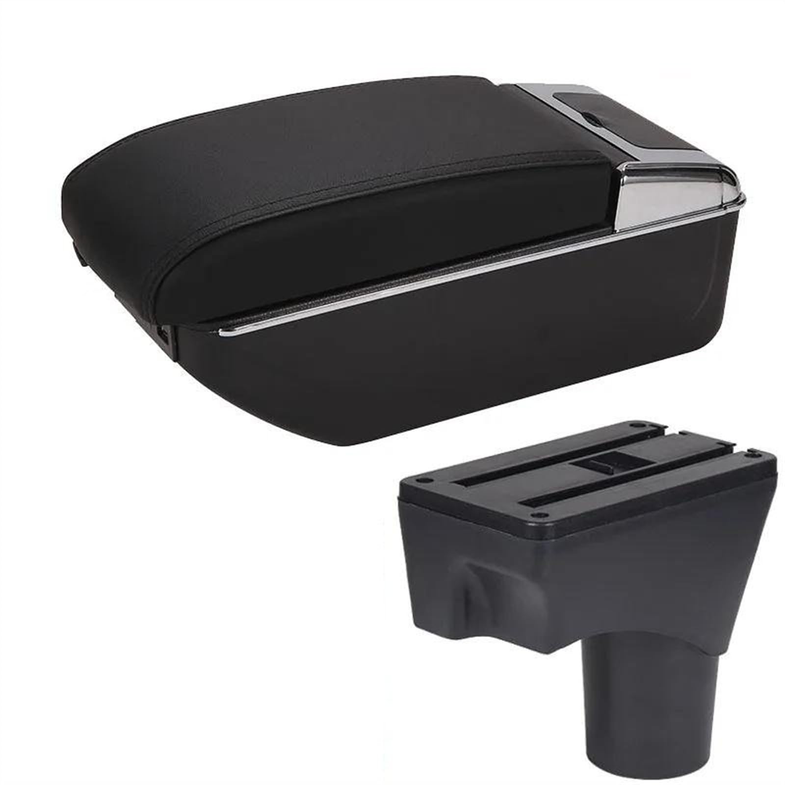 NOHEEU Auto Parts Interior Details Armrest Storage Box Modification For March For Micra K13 MK4 IV For Sunny 2010-2022(B2 Black black 7USB)