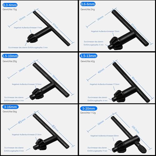VZU 6 pieces drill chuck keys, calibrator composite tube - Image 2