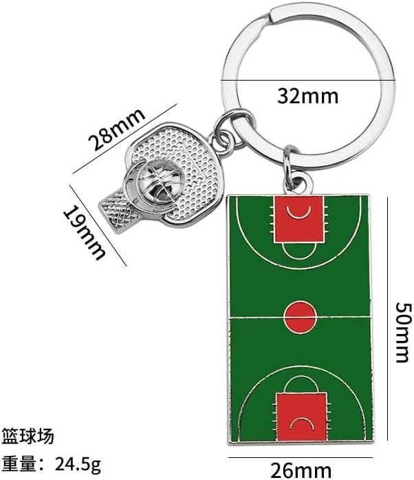 Novelty Enamel Basketball Court Keychain Gifts Funny Sports Keyring for Purse Car Keys Accessories Charms image 2
