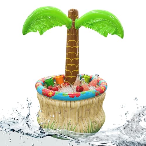 Enfriador de piscina y porta latas inflable con cubo de hielo térmico