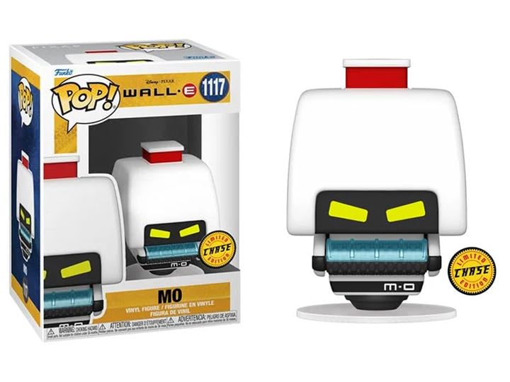 Funko M-O Cleaning Robot Wall-E Movie + Pop Protector: Pop! Figura de vinilo de Disney Pixar (juego de regalo incluido con caja protectora de la marca ToyBop) (M-O Robot Angry Red Alert Chase)