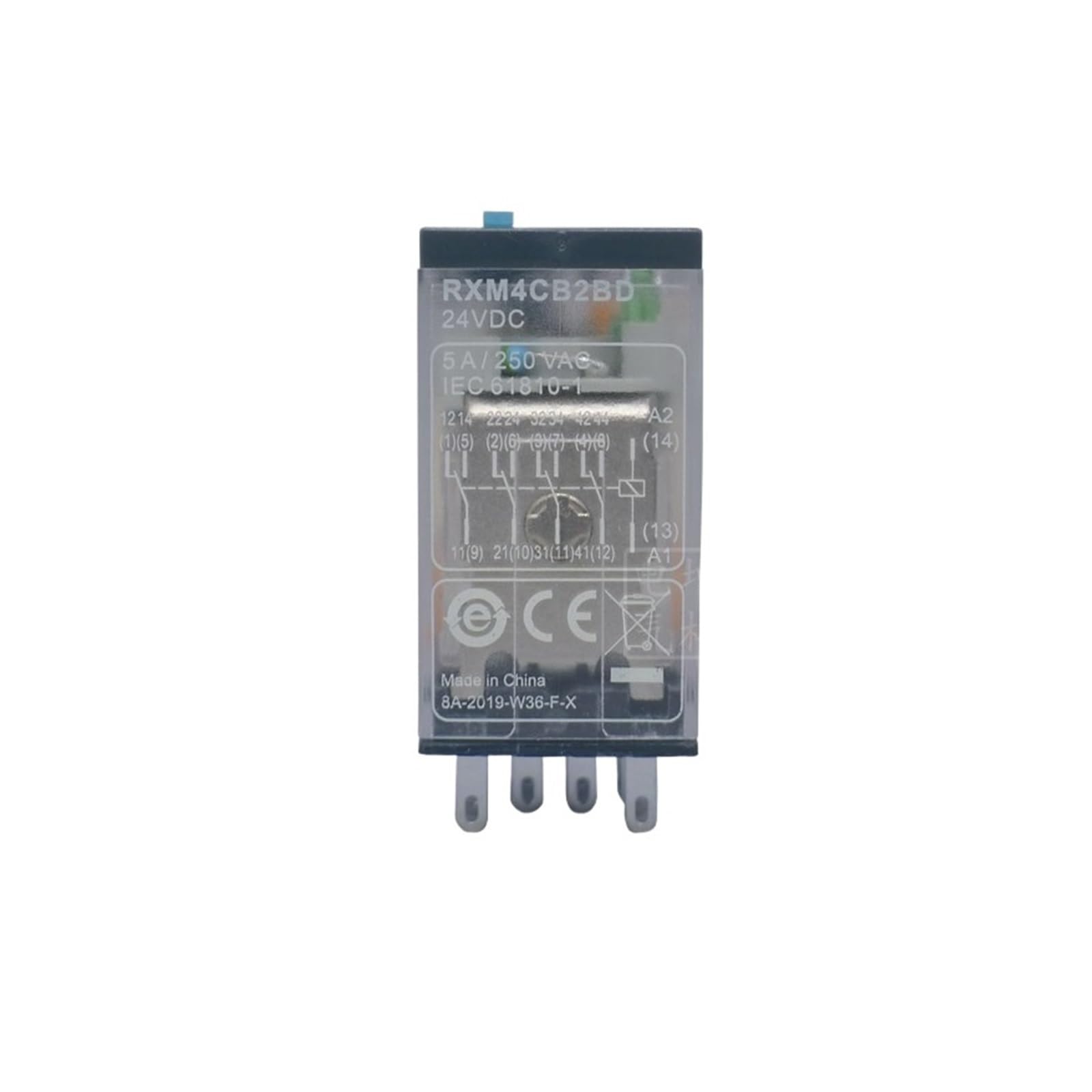 Relé pequeño RXM4CB2BD DC24V con luz indicadora mini relé industrial de 14 pines 5A 4