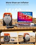 ETENWOLF Zephyr S5 Gonflateur de pneus lourds portatif Air Compresseur, 160PSI &15600mAh Sans fil Air Pompe avec LED Lumière pour pneus de voiture, vélo, moto, boules, ramassage (Vivid Orange)
