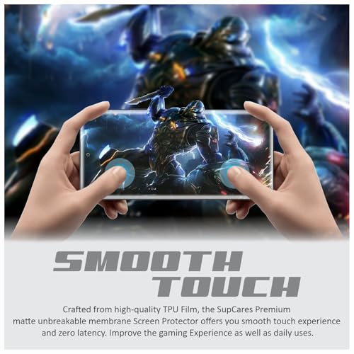 Image of SupCares TPU Anti Glare Matte Unbreakable Membrane Screen Protector for Xiaomi 14 Ultra, Xiaomi 15 Pro and Xiaomi 14 Pro (6.73 Inch) With Easy Self Installation Kit | Fingerprint Working|Edge to Edge