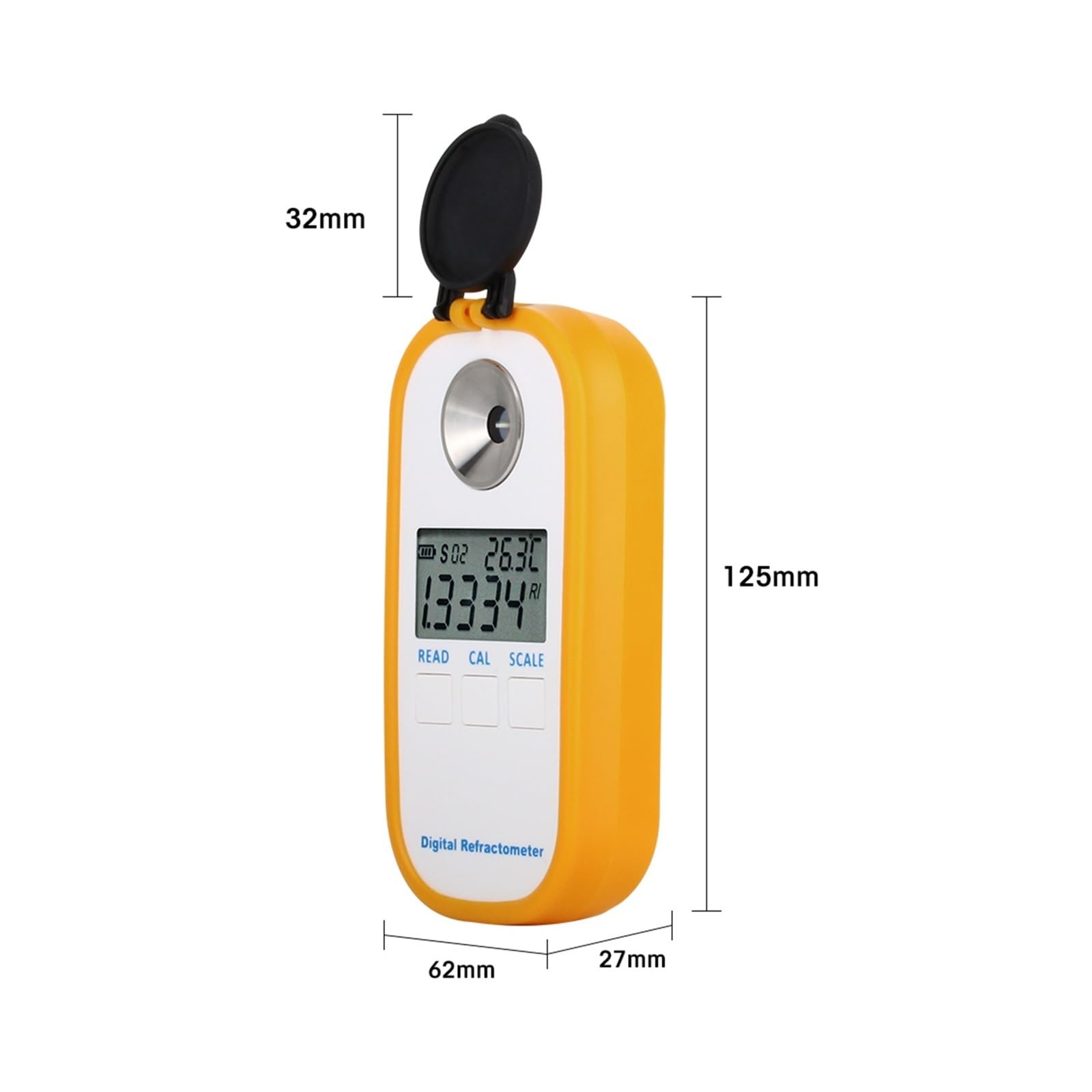 Medidor de Brix de azúcar Refractómetro digital de miel Humedad de miel Bee Baume 0-90% Agua portátil 5-38% Probador de apicultura Medidor de concentración de miel Fácil de limpiar y almacenar
