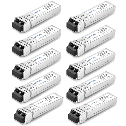 Image of QSFPTEK 10GBASE-ZR SFP Module, SFP+ 10GBASE-ZR /ZW 1550nm 80km Duplex LC SMF DOM Optical Networking Transceivers, Mini GBIC Compatible SFP-10G-ZR, and Other Open Switch, 10pcs