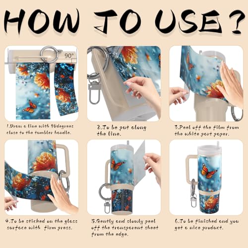 50% Off Mini UV DTF Keychain Wraps - 8 Flower Transfers for DIY Crafts - Image 3