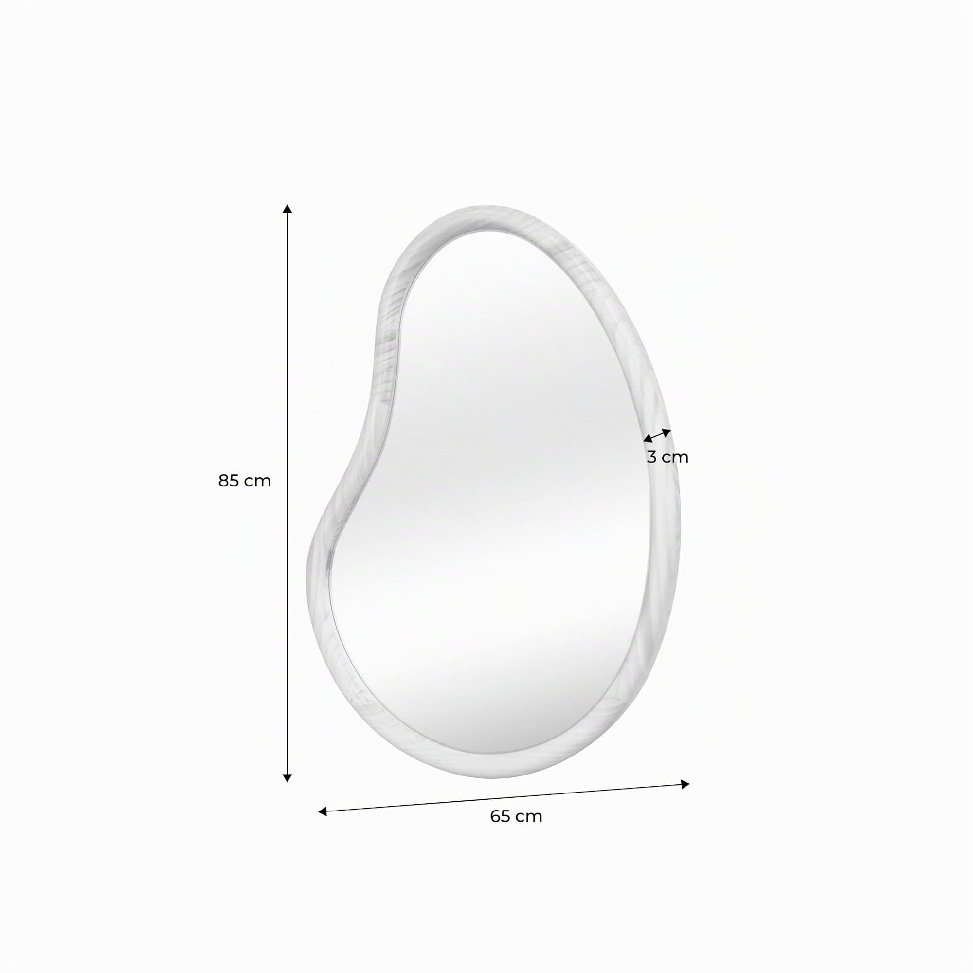 Alice's Garden sweeek - Miroir Organique en Bois de Sapin 85cm épaisseur 3cm Coloris Noyer idéal entrée. Chambre ou Salle de Bain