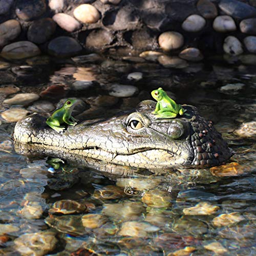 Tête de crocodile flottante simulation eau appât étang statue jardin