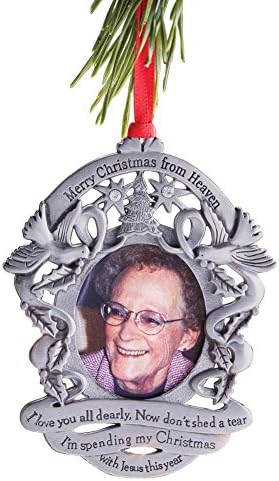 Merry Christmas From Heaven(R) - Photo Remembrance Ornament With Personalized Custom Engraving
