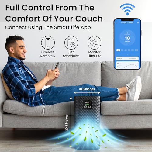 Powerful Pure Eire Quiet Clean Air Purifier for Home-Large Room Air Purifier-2145ft² Coverage in 1Hr-Filters Allergies,Dust,Smoke,Smell,Pet Dander-Air Cleaners for Home for Medium to Large Rooms - Image 4