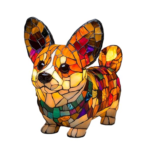 LED Nachtlichter, Gartenstadl Handgefertigte Lampe, Dekorative Led Hundelampe, Le-d Chihuahua/Französische Bulldogge/Corgi Lampe Lamp, Tischnachtlicht Aus Kunstharz Mit Tiermotiv, Für Hundeliebhaber