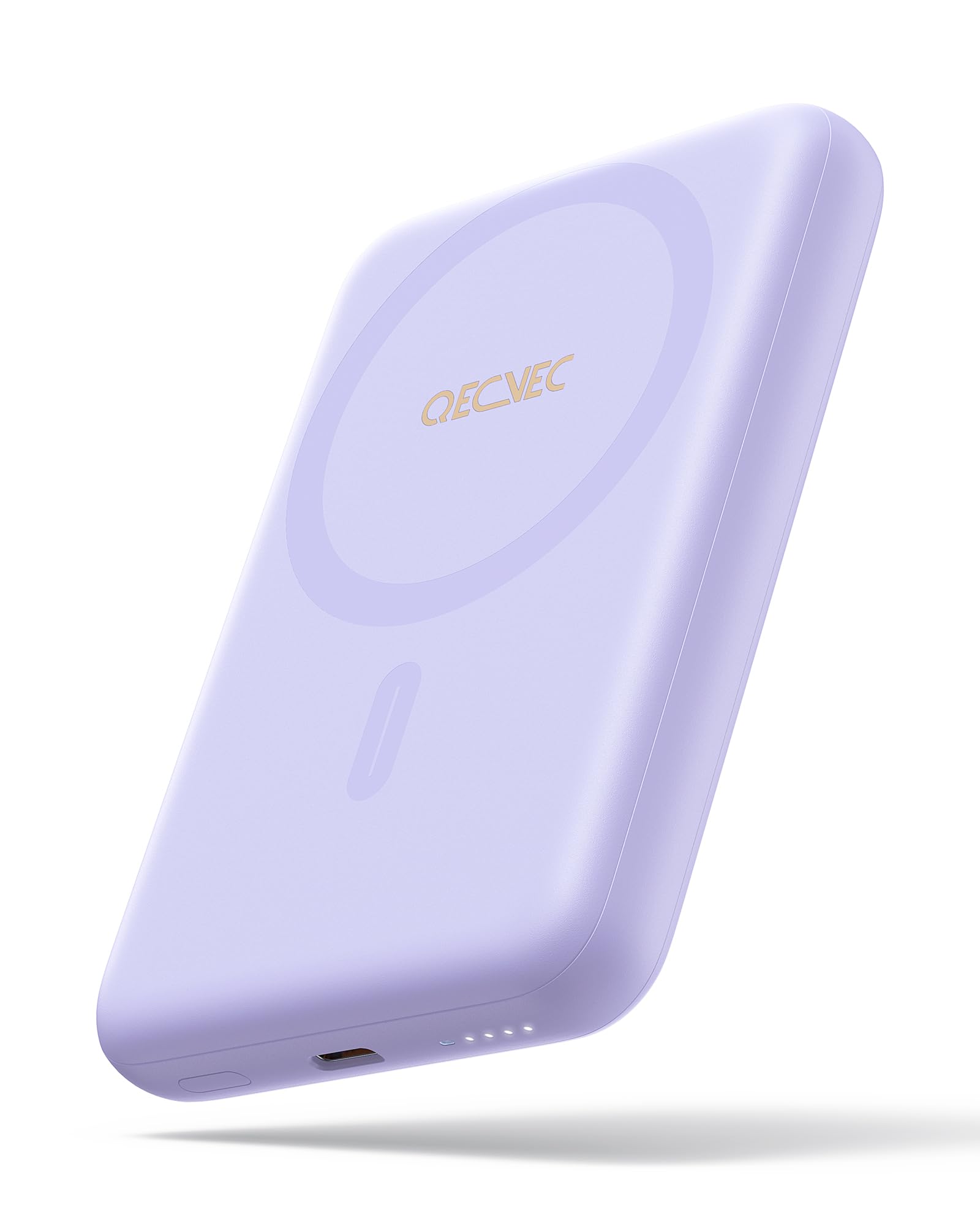 Qecvec for Magsafe Portable Charger, Ultra-Slim 10,000mAh Magnetic Wireless Portable Charger, PD 20W Fast Charging Power Bank, Magsafe-Compatible Battery Pack for iPhone Series