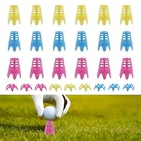 Zyluniy Golf Tees Kunststoff, 27 Stück Golf-Simulator-Tees Wiederverwendbar, Golftees Trainings Bunt Tragbare Drinnen Draußen für Winterrasen Driving Range(Blau, Gelb, Rosa)