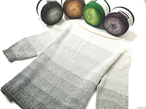 Image of YarnArt Flowers Moonlight Glitter Cotton Yarn, Soft, Rainbow Crochet, Metallic Lurex handknit Shiny, Silvery Cake, Multicolor Cotton, 1 Skein Weight 9.17oz Lenght 393.7 inches, 1 Fine Yarn (3268)