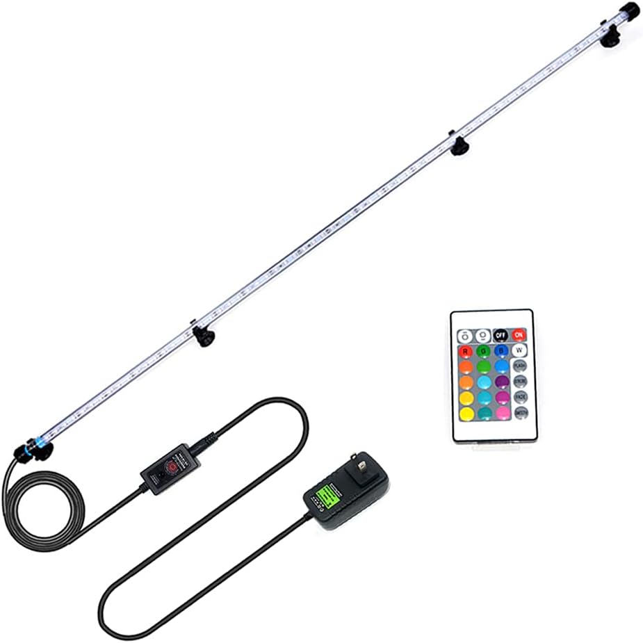 MLJ LED Aquarium Light, 7-44 Inch Waterproof Fish Light White with Blue, RGB Underwater Lamp Submersible LED Light for Fish Tank