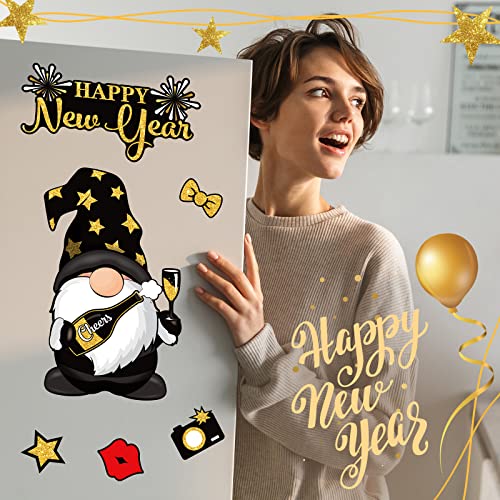 Sratte SRATTE-REFRIGERATOR MAGNETS-33 9 Pcs Happy New Year Gnomes Refrigerator Magnets Gnome Fridge Magnet Garage Door Magnets Stickers New Year Magnets Decorations thumb #2