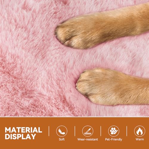 Image of Dog Stairs with Furry Lids 18 inch H, 3-Step Wider Dog Steps with Storage for Small /Medium /Large Dogs Cats, Folding Sturdy Pet Stairs Climbing Bed or Sofa, Ramp for Car Hold Up to 200 lbs, Pink