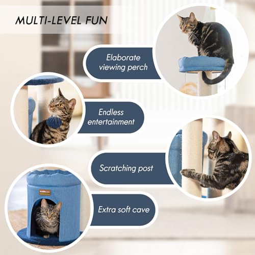 Árbol para gatos ClevaHome pequeño con tela suave miniatura 3