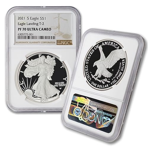 2021 S 1 oz Proof American Silver Eagle Coin PF-70 Ultra Cameo...