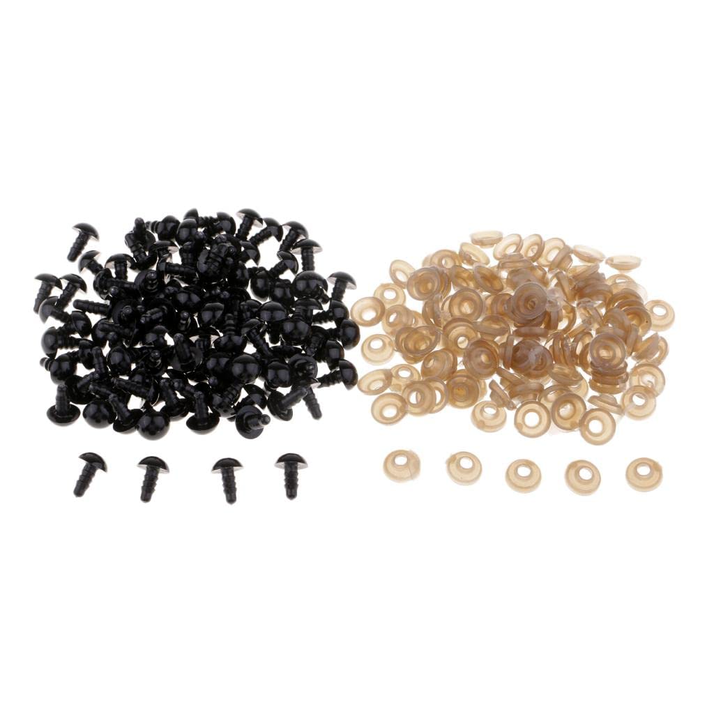 cb®100pcs black pvcsafety eyes for teddy bear/doll/toy animal/felting 9mm|crafts | sewing | other sewing|100 sets black safety eyes