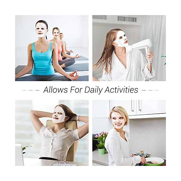 Maitys 5 Pieces Reusable Silicone Facial Mask, Moisturizing Skin Treatment Mask, Elastic and Stretchable, Suitable for Most Women and Girls, White