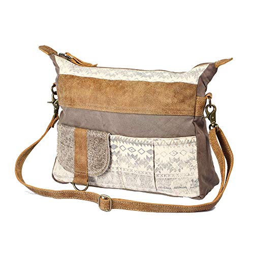 Myra Bag Canvas Mexican Boho Purse with Leather