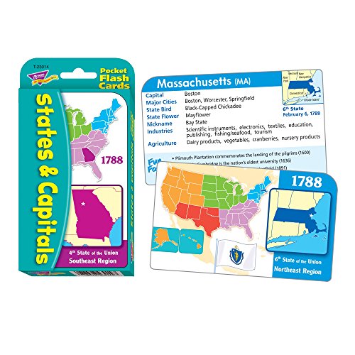 States & Capitals Pocket Flash Cards #TOP1