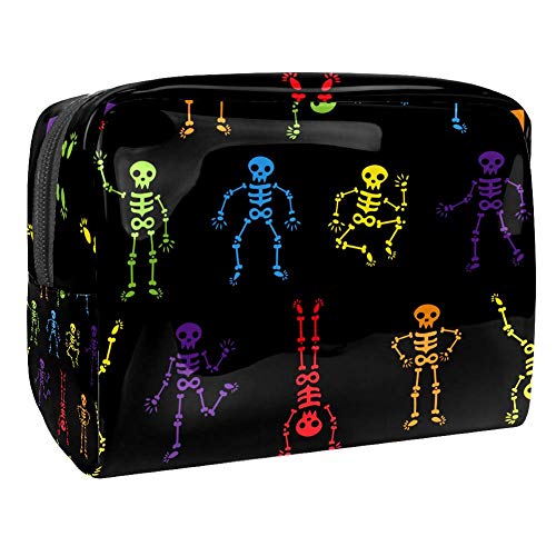 Preisvergleich Produktbild Kosmetiktasche mit tanzenden Skeletten, groß, Kosmetiktasche, praktische Make-up-Tasche, Handgelenk-Organizer