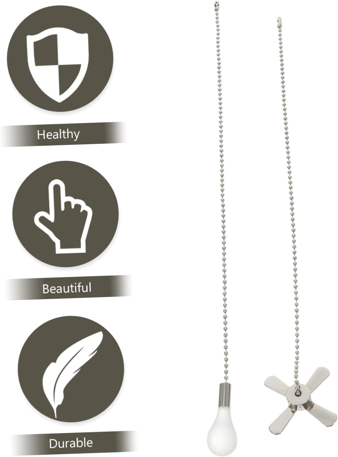 2pcs Ceiling Fan Pull Chain Extension High Ceiling Light Fixtures Pendant for Home Office Ventilation and Retro Decor