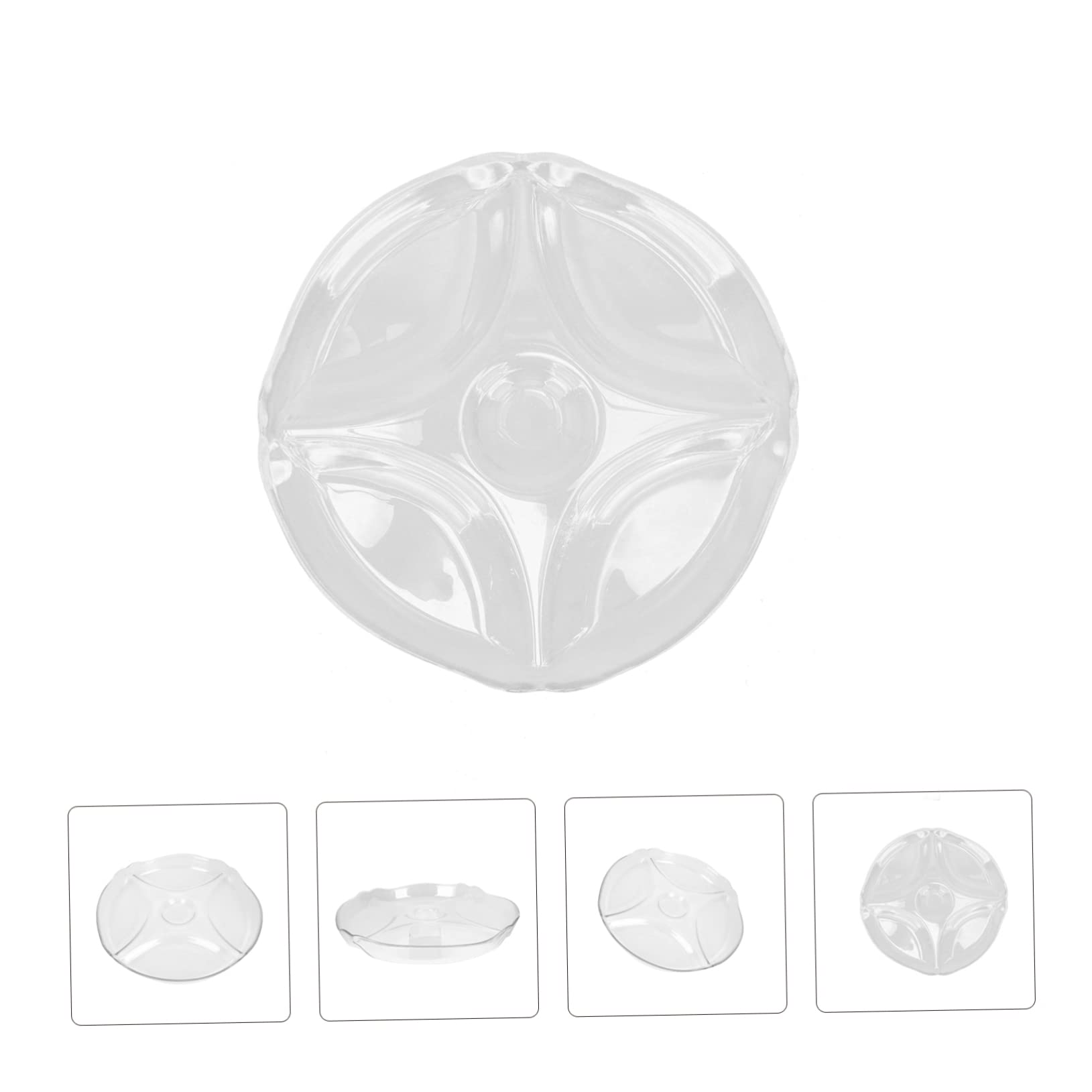 ABOOFAN Verre Assiette à Compartiments, Séparation des Aliments, Style Nordique, Design Empilable, Service Élégant, pour Maison et Repas Occidentaux