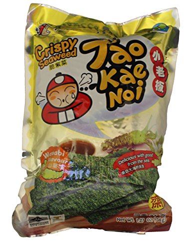Taokaenoi Crispy Seaweed Wasbi Flavor, 1.27oz (3 Packs)
