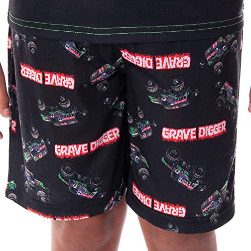 INTIMO Monster Jam Boys' Grave Digger Monster Truck Shirt And Shorts 2 Piece Pajama Set3
